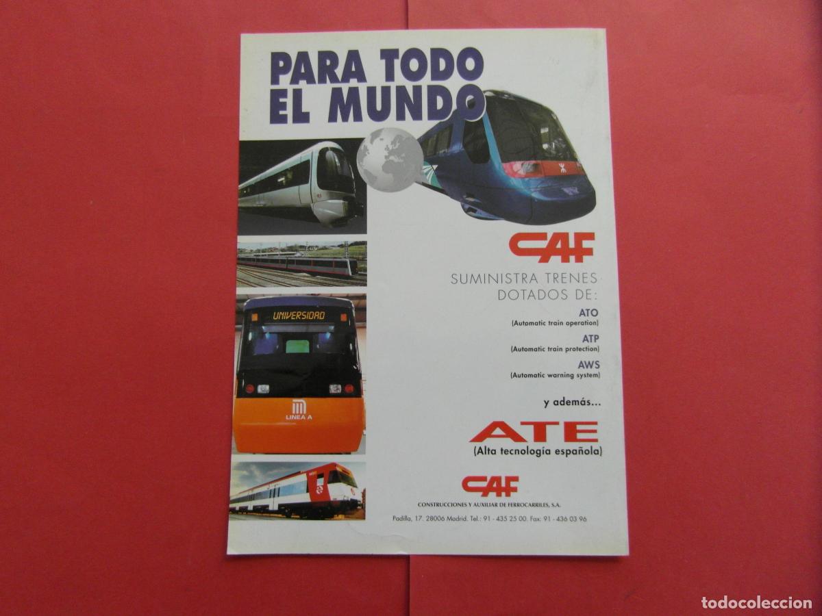 Coleccionismo Billetes de transporte: PUBLICIDAD 1998 - REF: PUBTREN01 - CAF - RENFE CERCANIAS FERROCARRIL TREN LOCOMOTORA