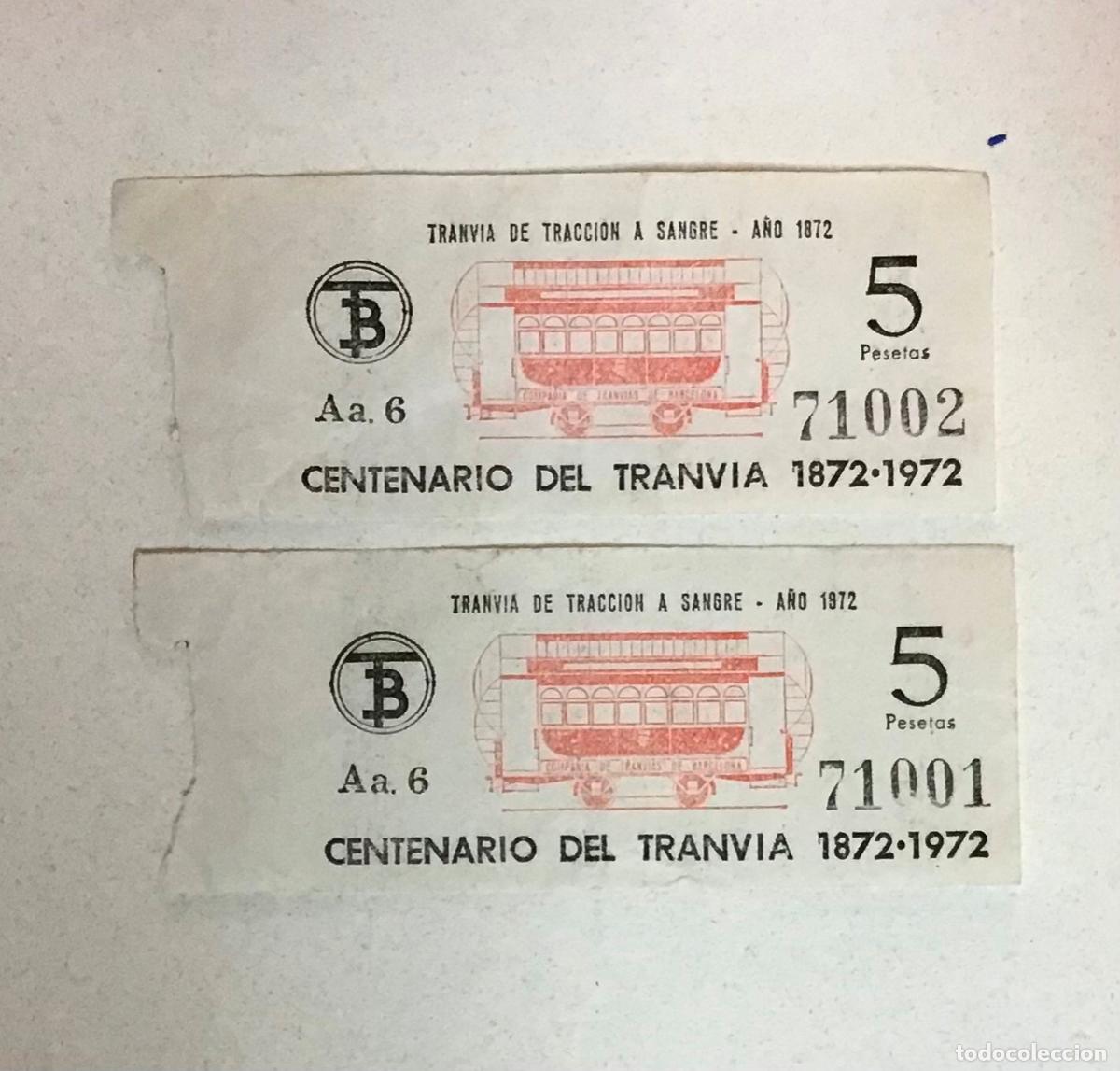Coleccionismo Billetes de transporte: BILLETES DEL CENTENARIO DEL TRANV&Iacute;A DE BARCELONA 1872-1972