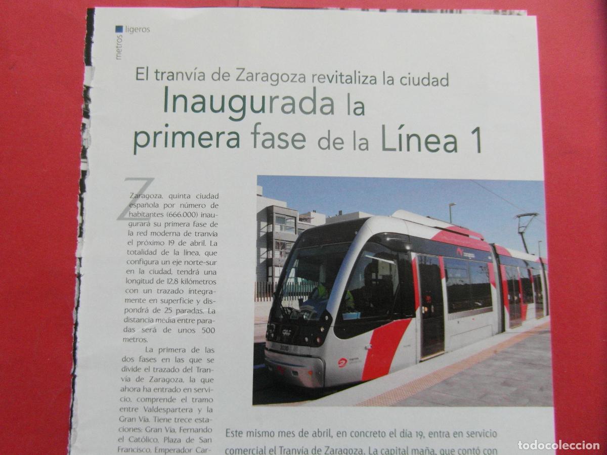 Colecionismos Bilhetes de Transporte: ARTICULO 2011 - REF: ARTTREN02 - INAUGURACION PRIEMRA FASE LINEA 1 TRANVIA ZARAGOZA - 3 PAGINAS