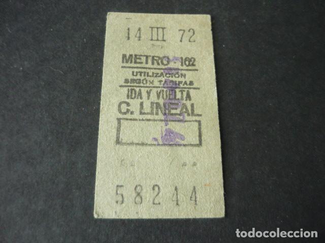 Coleccionismo Billetes de transporte: BILLETE DE METRO MADRID CIUDAD LINEAL IDA Y VUELTA 1972