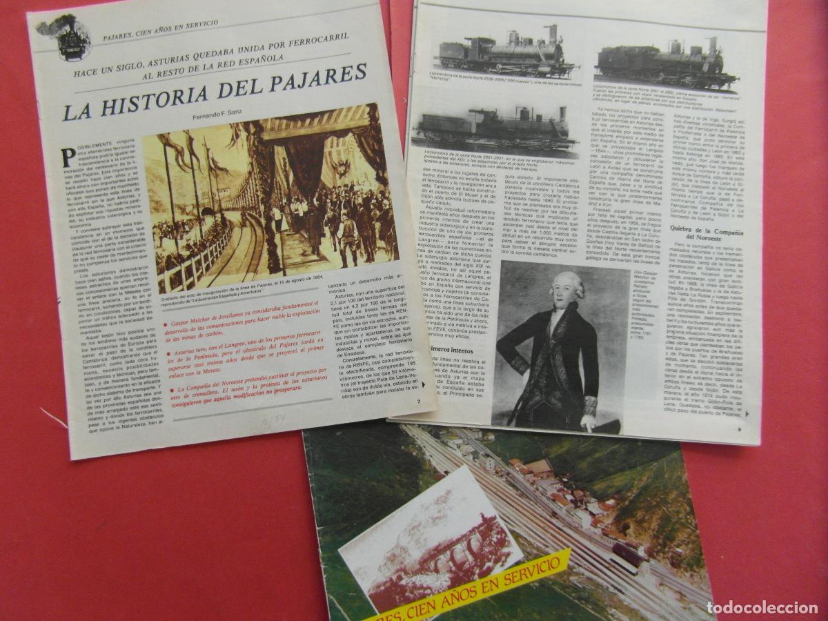 Colecionismos Bilhetes de Transporte: ARTICULO 1984 - REF: ARTTREN02 - LA HISTORIA DEL PAJARES 100 A&Ntilde;OS - 8 PAGINAS