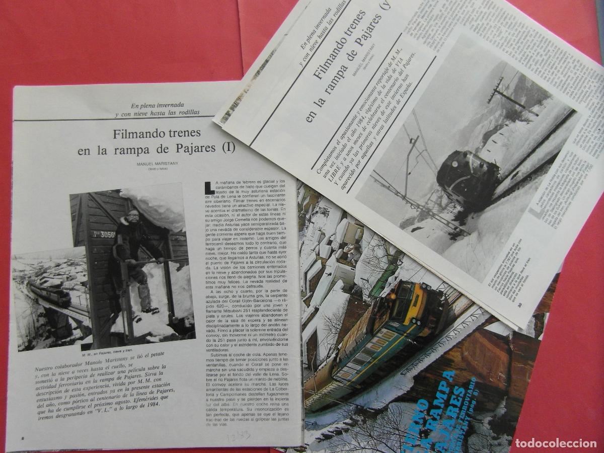 Coleccionismo Billetes de transporte: ARTICULO 1983/84 - REF: ARTTREN02 - PUERTO PAJARES FILMANDO TRENES - 12 PAGINAS RENFE