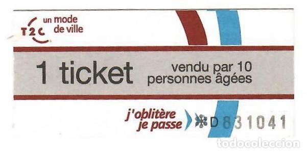 Coleccionismo Billetes de transporte: CLERMONT-FERRAND, Francia. Billete de transporte urbano para personas ancianas. V&aacute;lido 1h10.