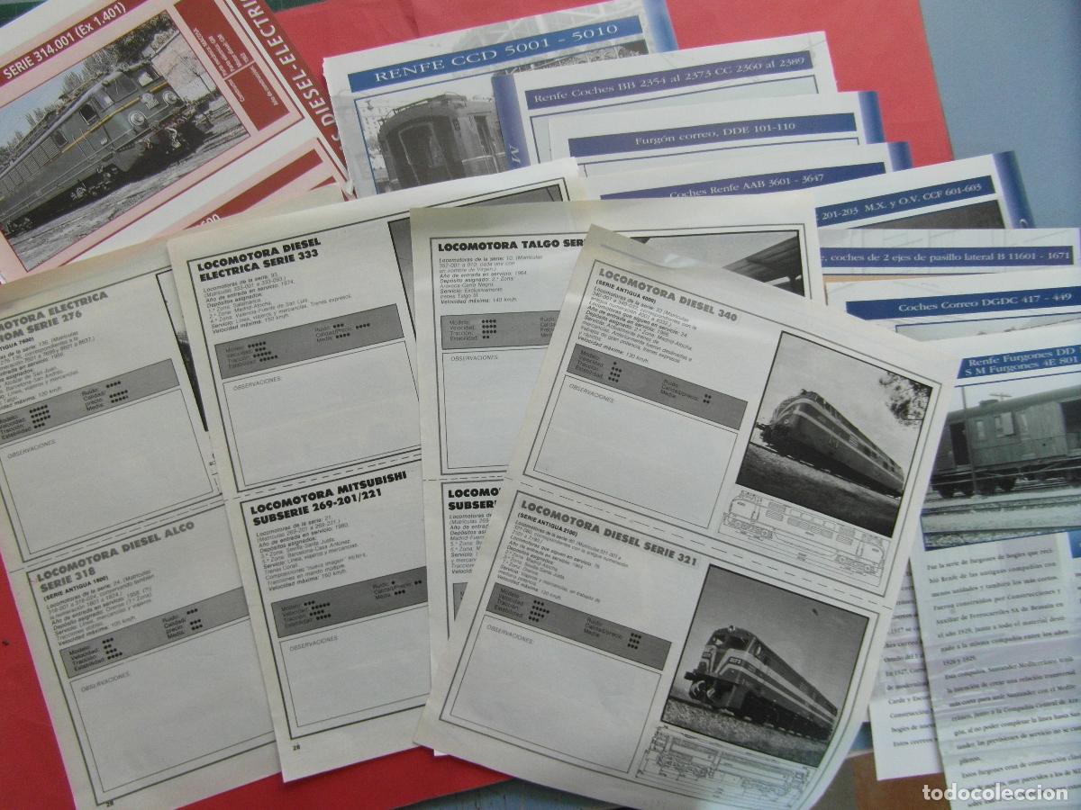 Colecionismos Bilhetes de Transporte: LOTE 14 PAGINAS CON DIFERENTE MATERIAL MOVIL DE RENFE Y SUS DATOS Y CARACTERISTICAS - FERROCARRIL