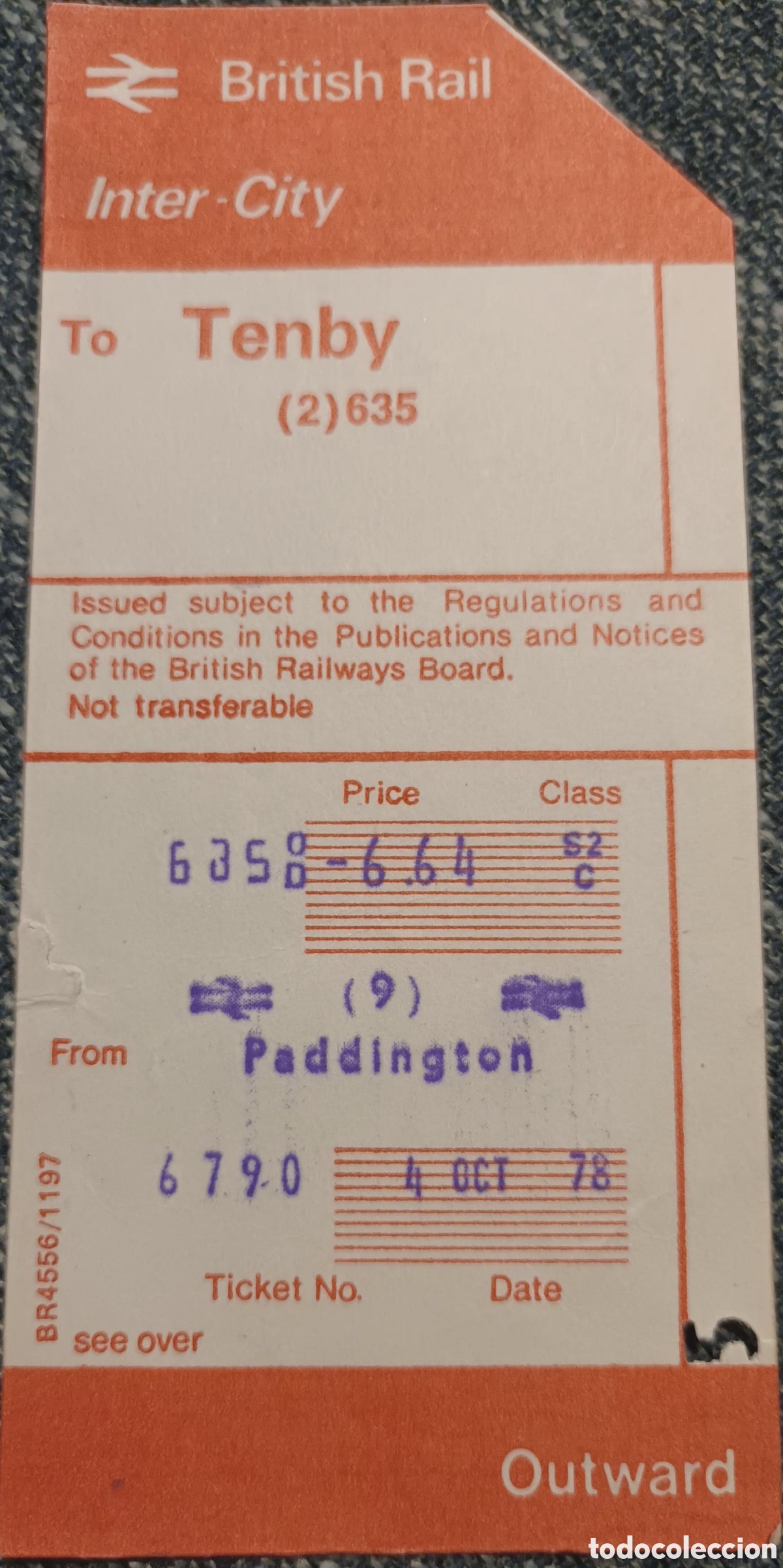 Coleccionismo Billetes de transporte: TICKET BRITISH RAIL.
