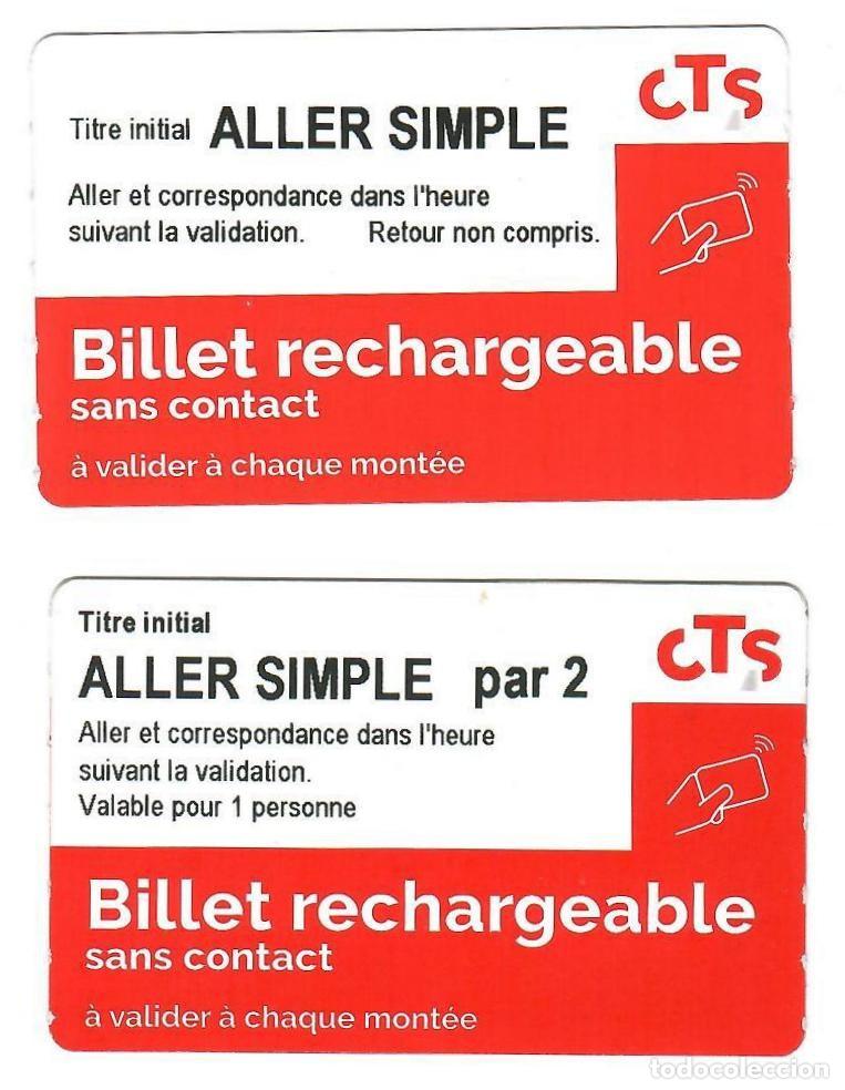 Coleccionismo Billetes de transporte: ESTRASBURGO / STRASBOURG, Alsacia, Francia. 2 billetes recargables de la CTS