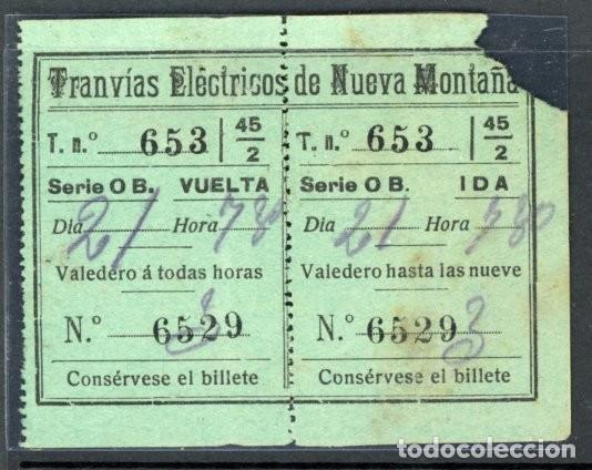 Sammeln von Fahrkarten: BILLETE DE TRANVIAS ELECTRICOS DE NUEVA MONTA&Ntilde;A