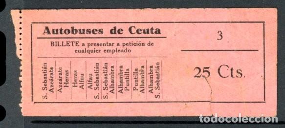 Coleccionismo billetes de transporte: BILLETE DE AUTOBUSES DE CEUTA - Foto 1
