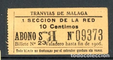 Colecionismos Bilhetes de Transporte: BILLETE DE TRANVIAS DE MALAGA