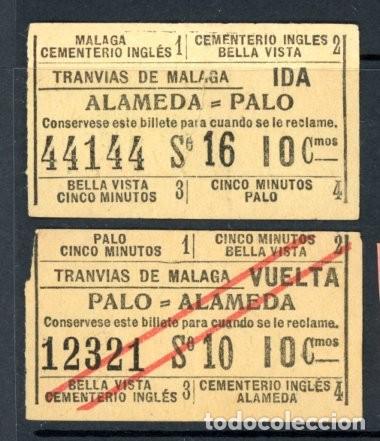 Collectables Transport Tickets: DOS BILLETES ( DA Y VUELTA) DE TRANVIAS DE MALAGA