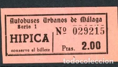 Collectables Transport Tickets: BILLETE DE AUTOBUSES URBANOS DE MALAGA (HIPICA)