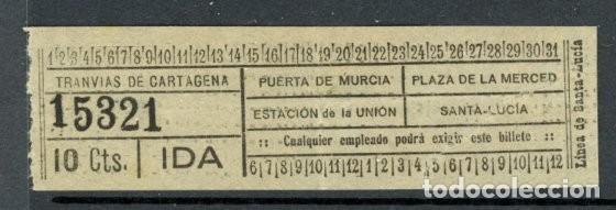 Colecionismos Bilhetes de Transporte: BILLETE DE LOS TRANVIAS DE CARTAGENA (MURCIA)