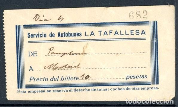 Collectables Transport Tickets: BILLETE DEL SERVICIO DE AUTOBUSES &rdquo;LA TAFALLESA&rdquo; / PAMPLONA