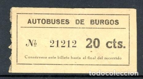 Colecionismos Bilhetes de Transporte: BILLETE DE AUTOBUSES DE BURGOS