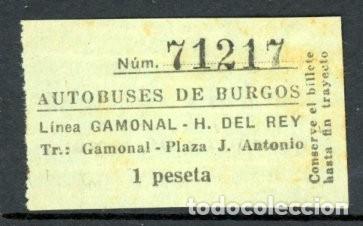 Collectables Transport Tickets: BILLETE DE AUTOBUSES DE BURGOS