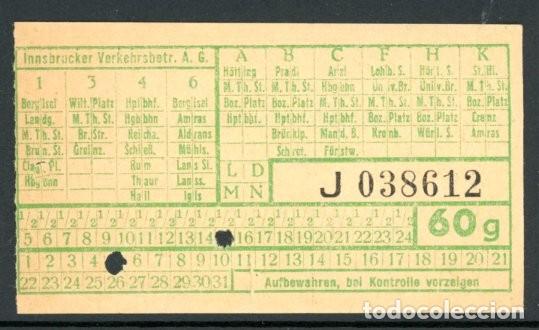 Collectables Transport Tickets: BILLETE DE INSBRUCK (AUSTRIA) / 1955