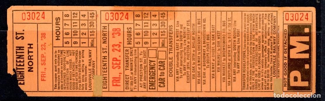 Collectables Transport Tickets: BILLETE DE LOUISVILLE RAILWAY COMPANY / KENTUCKY (USA)