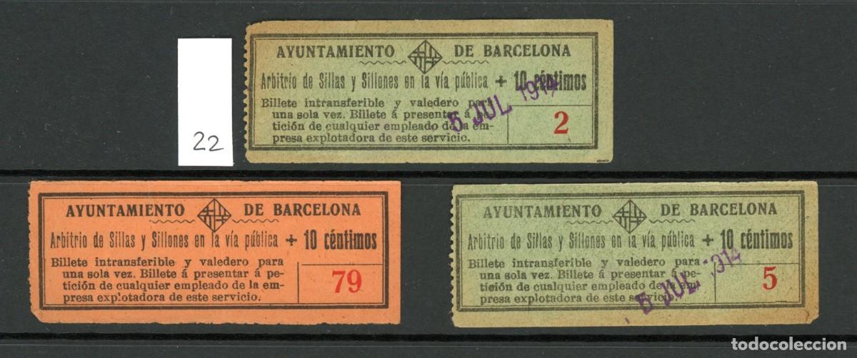 Colecionismos Bilhetes de Transporte: LOTE 22 // 3 BILLETES DE SILLAS DE BARCELONA
