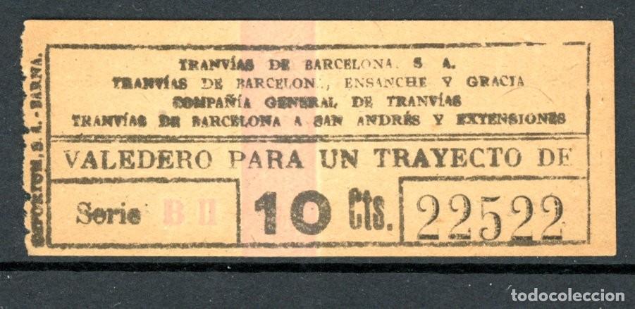 Colecionismos Bilhetes de Transporte: BILLETE DE Varias compa&ntilde;ias // 5 cts //- BARCELONA