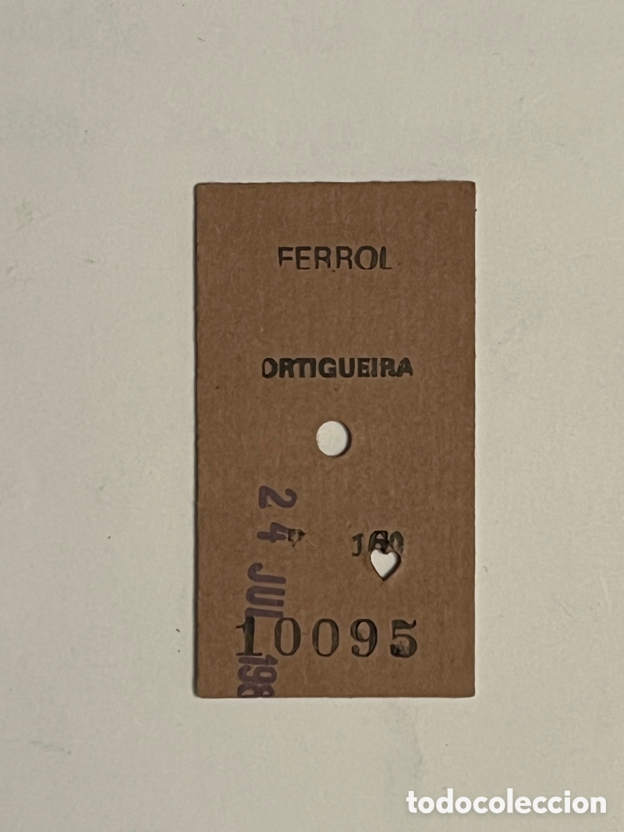 Coleccionismo Billetes de transporte: BILLETE TREN. Ferrocarril Ferrol - Ortigueira (h.1980?)