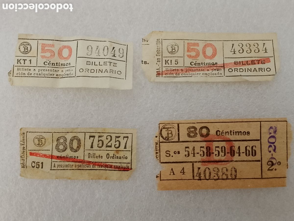 Collectables Transport Tickets: lote de 4 billetes antiguos de ferrocarril tren etc.. ver las imagenes