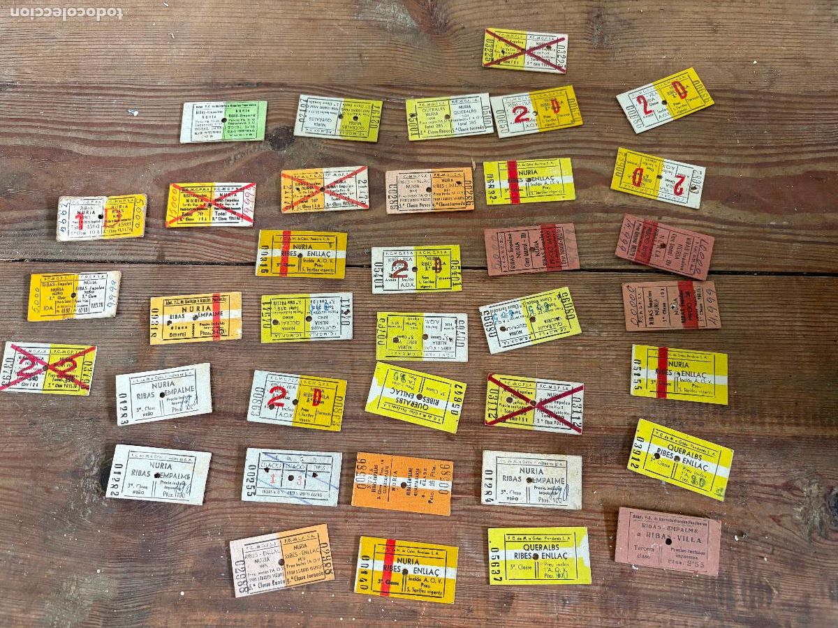 Coleccionismo Billetes de transporte: Gran colecci&oacute;n de tickets de transporte Ribas nuria queralps tren Renfe
