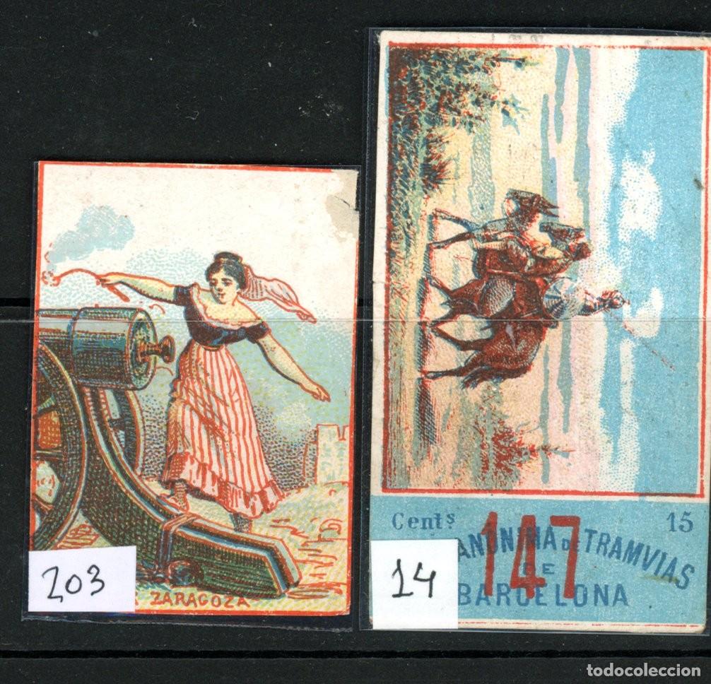 Collezionismo Biglietti di trasporto: 2 Billetes tipo CROMO de la ANONIMA /EN LIQUIDACION