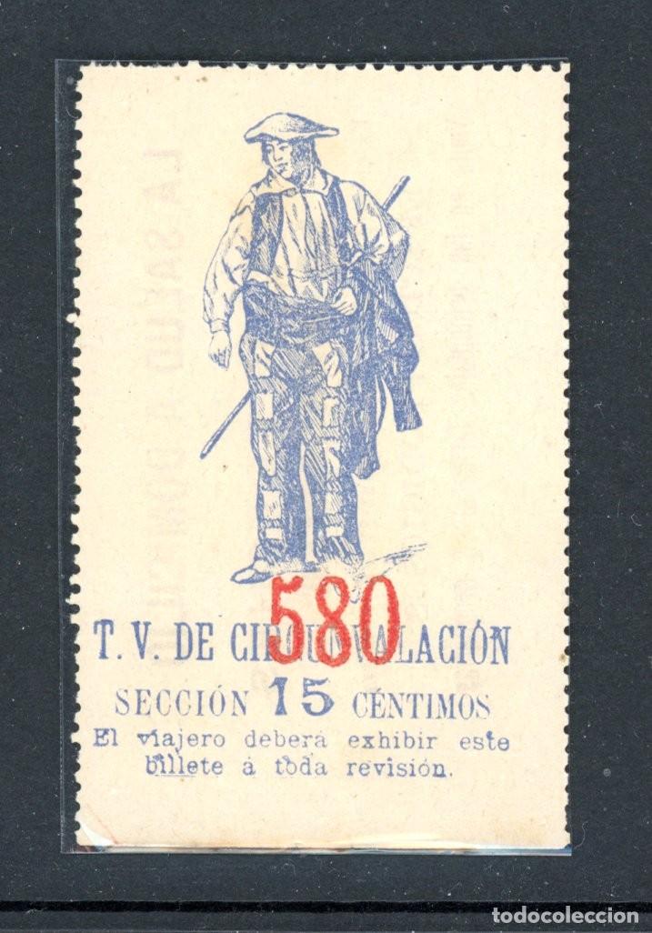 Coleccionismo Billetes de transporte: Billete tipo T.V. de Circunvalacion / EN LIQUIDACION / a&ntilde;o 1888