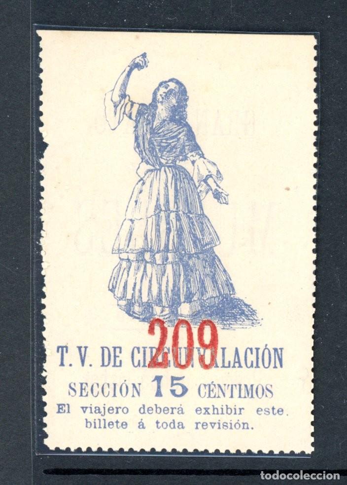Coleccionismo Billetes de transporte: Billete tipo T.V. de Circunvalacion / EN LIQUIDACION / a&ntilde;o 1888