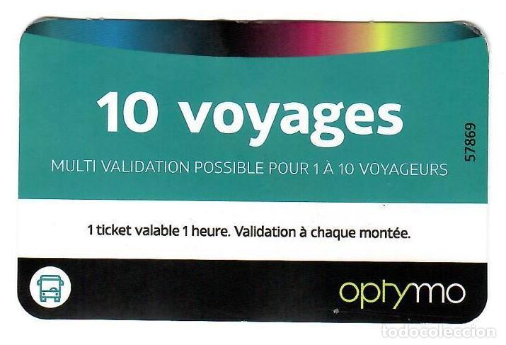Coleccionismo Billetes de transporte: BELFORT (Francia). Tarjeta OPTYMO de 10 viajes de 1 hora en autob&uacute;s.