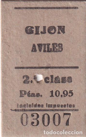 Coleccionismo Billetes de transporte: Billete Gij&oacute;n Avil&eacute;s 2&ordf; clase.