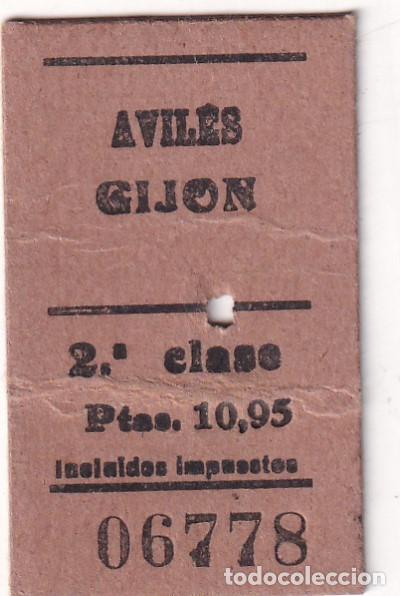 Coleccionismo Billetes de transporte: Billete Avil&eacute;s Gij&oacute;n 2&ordf; clase. 1957