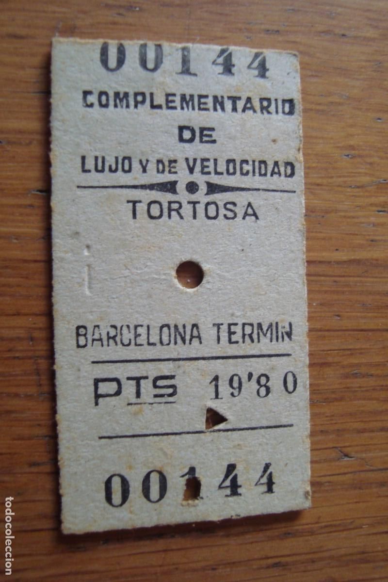 Coleccionismo Billetes de transporte: ANTIGUO BILLETE FERROCARRIL TREN TORTOSA - BARCELONA TERMINAL 1953?