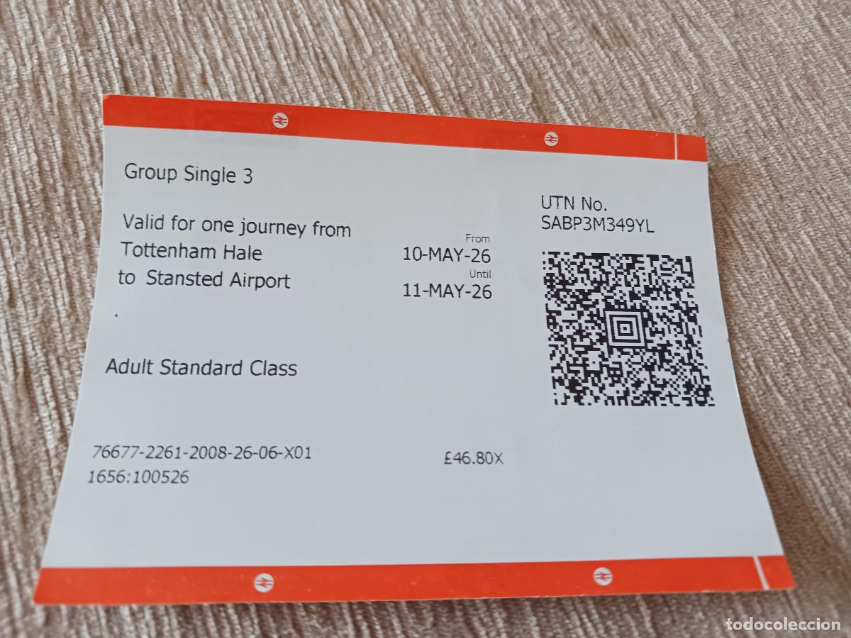 Colecionismos Bilhetes de Transporte: billete de transporte de tottenham hale al aeropuerto de stansded, inglaterra