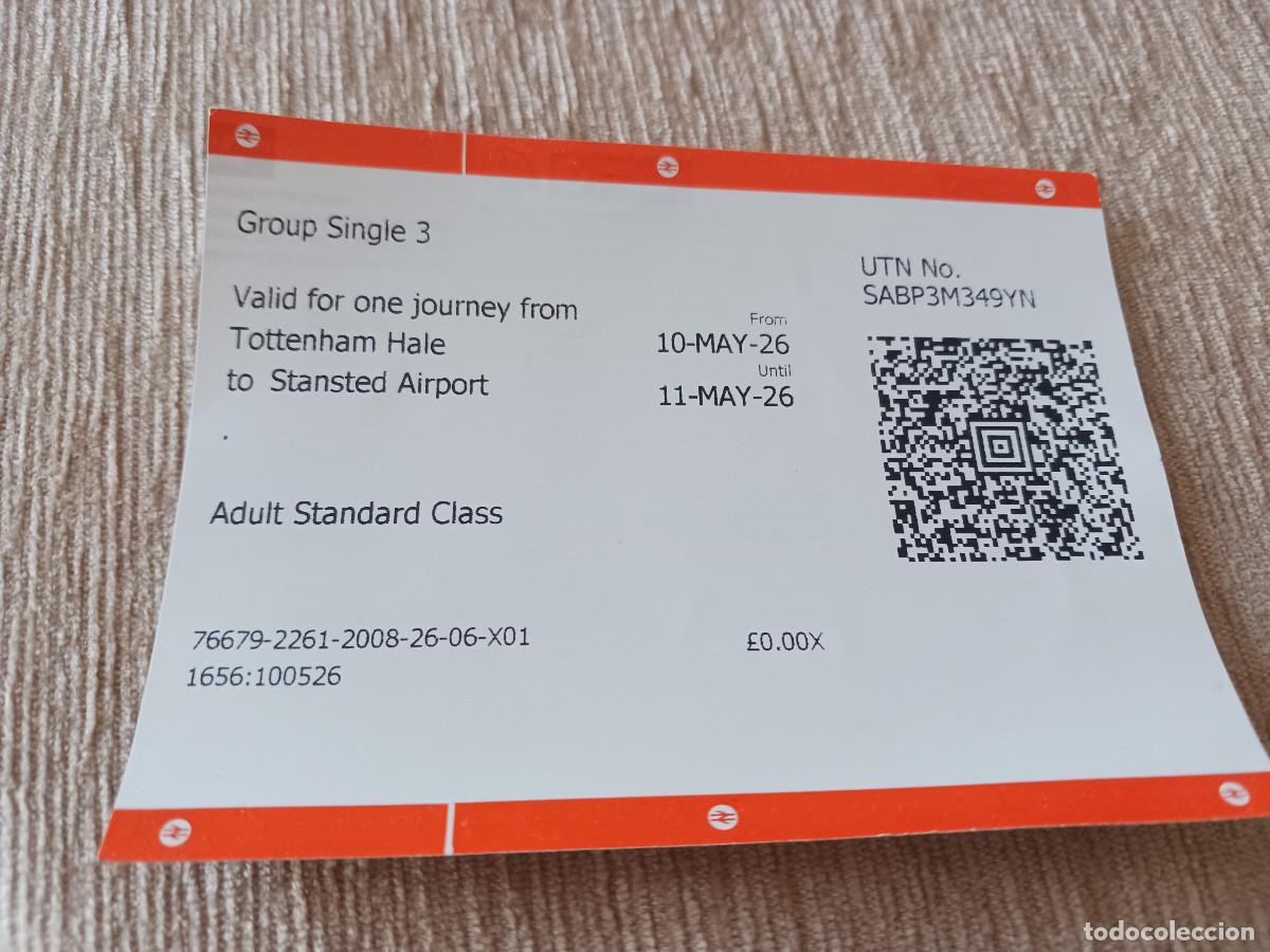 Colecionismos Bilhetes de Transporte: billete de transporte de tottenham hale al aeropuerto de stansded, inglaterra