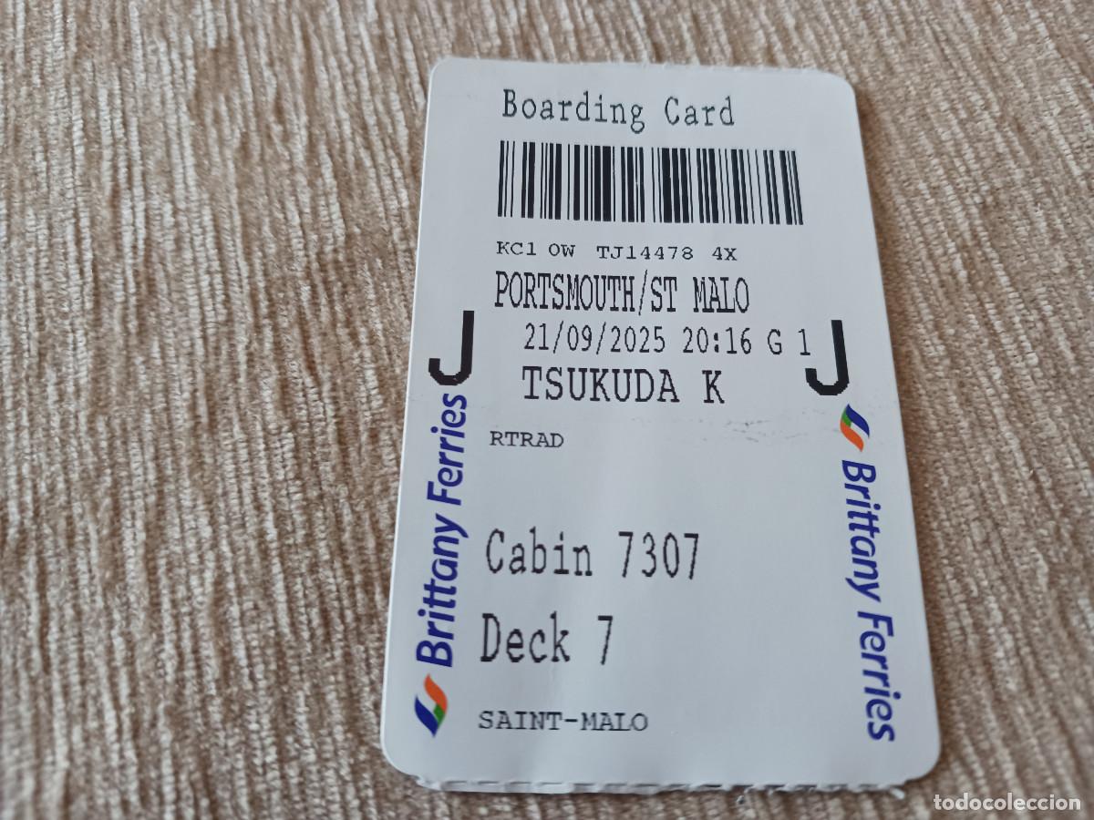 Colecionismos Bilhetes de Transporte: tarjeta de transporte brittany ferries de portsmouth a st. malo