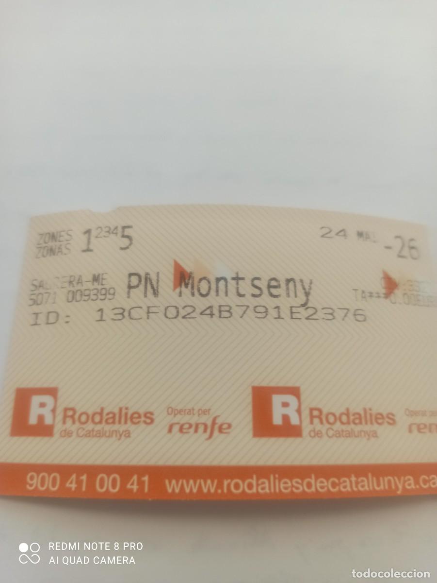 Coleccionismo Billetes de transporte: Billete combinado Parc montseny. Gratis