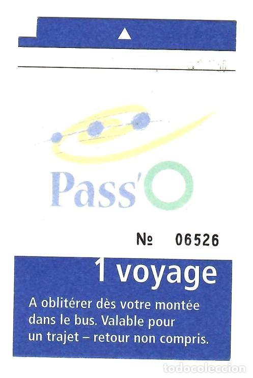Coleccionismo Billetes de transporte: OBERNAI (Alsacia, Francia). Billete para 1 viaje en bus de Pass'O - Transport urbain d'Obernai.