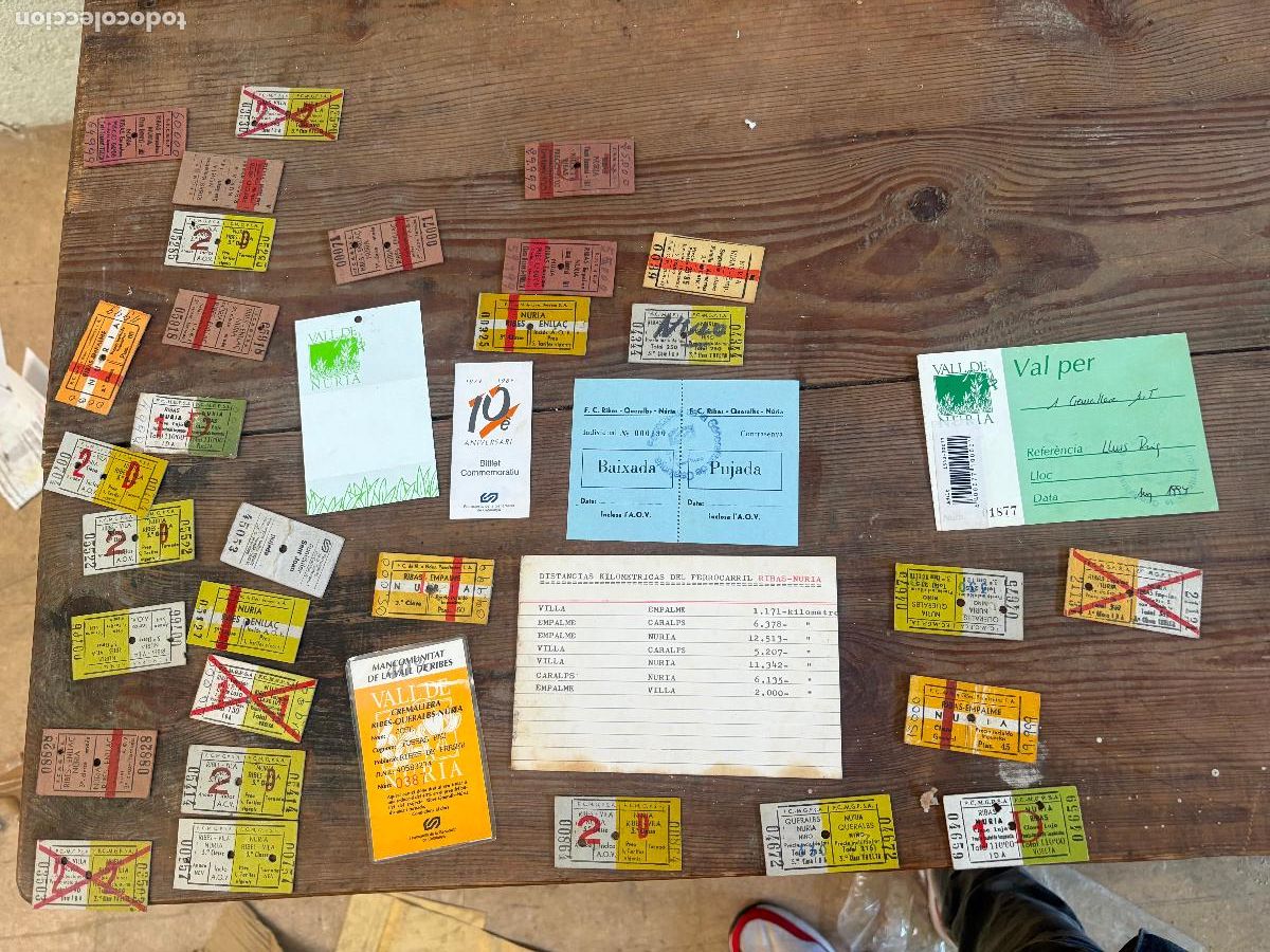 Coleccionismo Billetes de transporte: Gran colecci&oacute;n de tickets antiguos documentos maquinista transporte Ribas nuria queralps tren Renfe