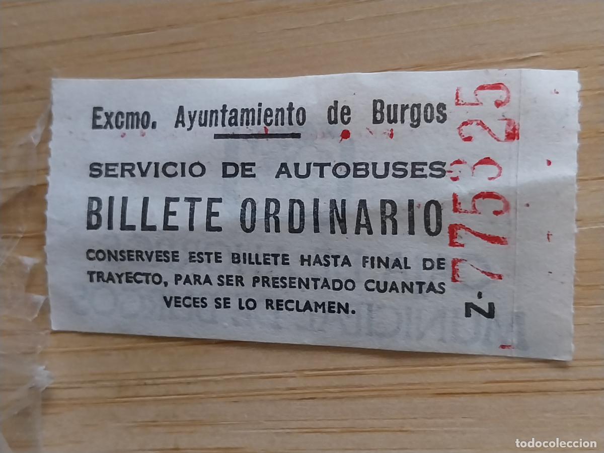 Coleccionismo Billetes de transporte: BILLETE AUTOBUS AYUNTAMIENTO BURGOS ANTIGUO ORIGINAL 775325 MIDE 5X2.5CMS ORDINARIO