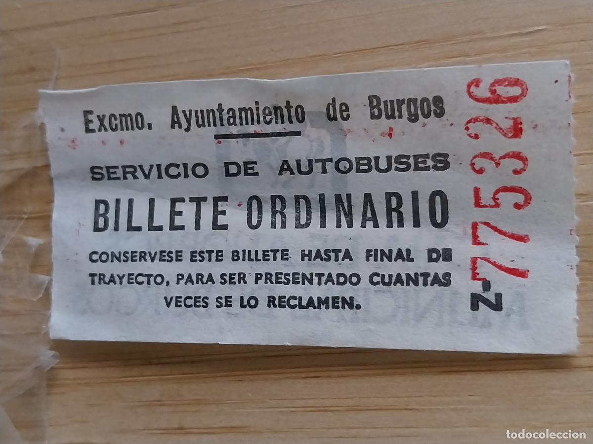 Coleccionismo Billetes de transporte: BILLETE AUTOBUS AYUNTAMIENTO BURGOS ANTIGUO ORIGINAL 775326 MIDE 5X2.5CMS ORDINARIO