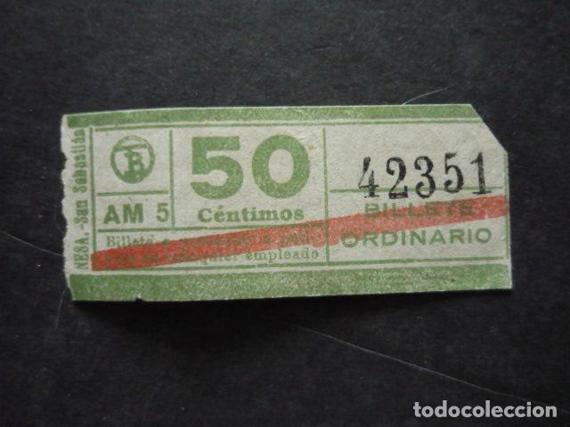 Coleccionismo Billetes de transporte: BARCELONA BILLETE TRANVIA ORDINARIO 50 CT