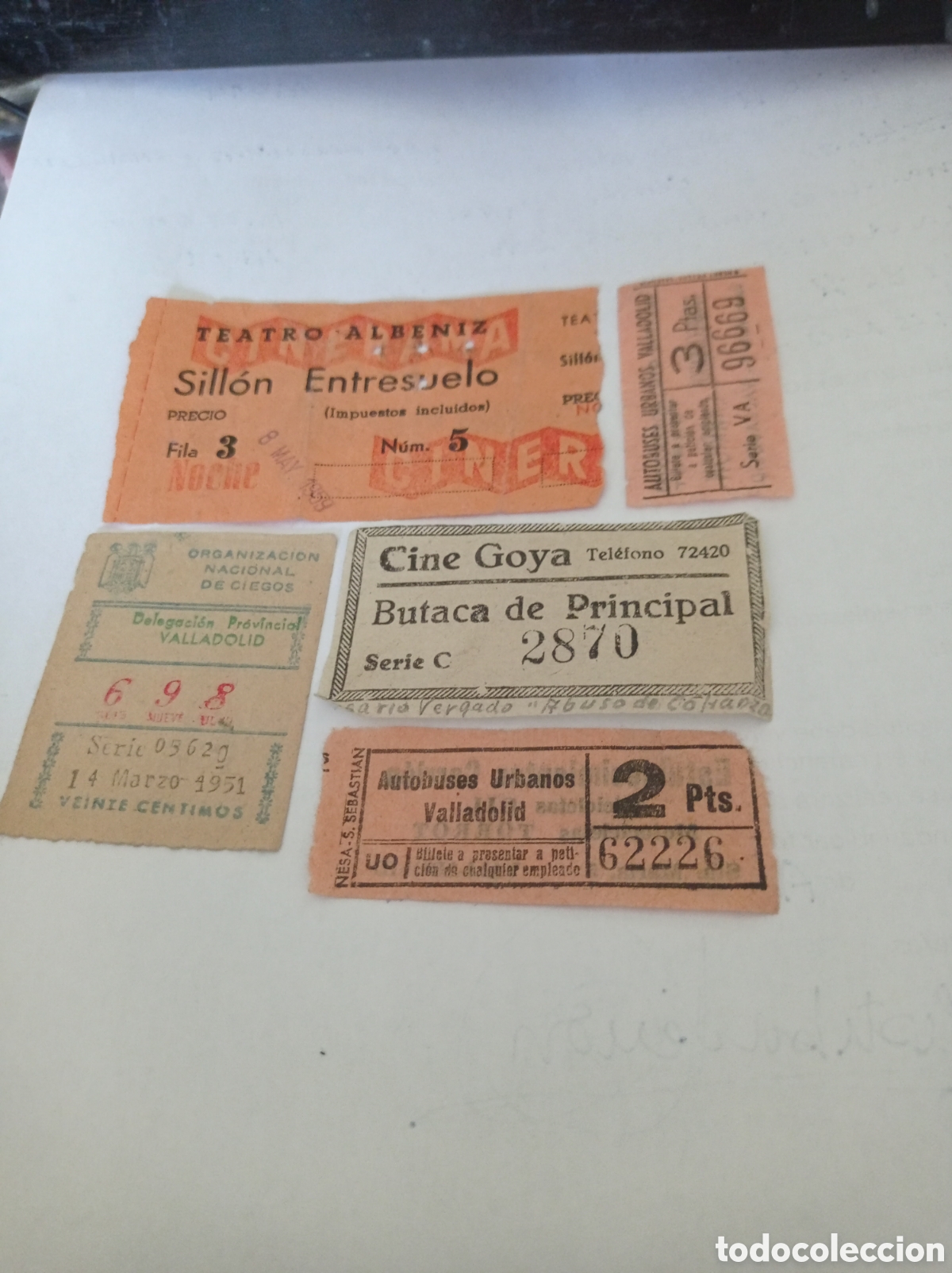 Coleccionismo Billetes de transporte: Colecci&oacute;n de tiques antiguos, once. autob&uacute;s y cine