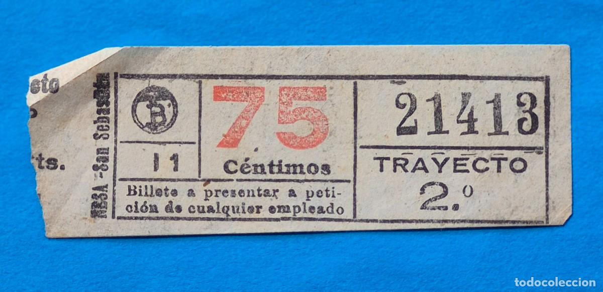 Coleccionismo Billetes de transporte: billete Transportes Barcelona &ndash; 75 cts Trayecto 2&ordm; &ndash; 21413