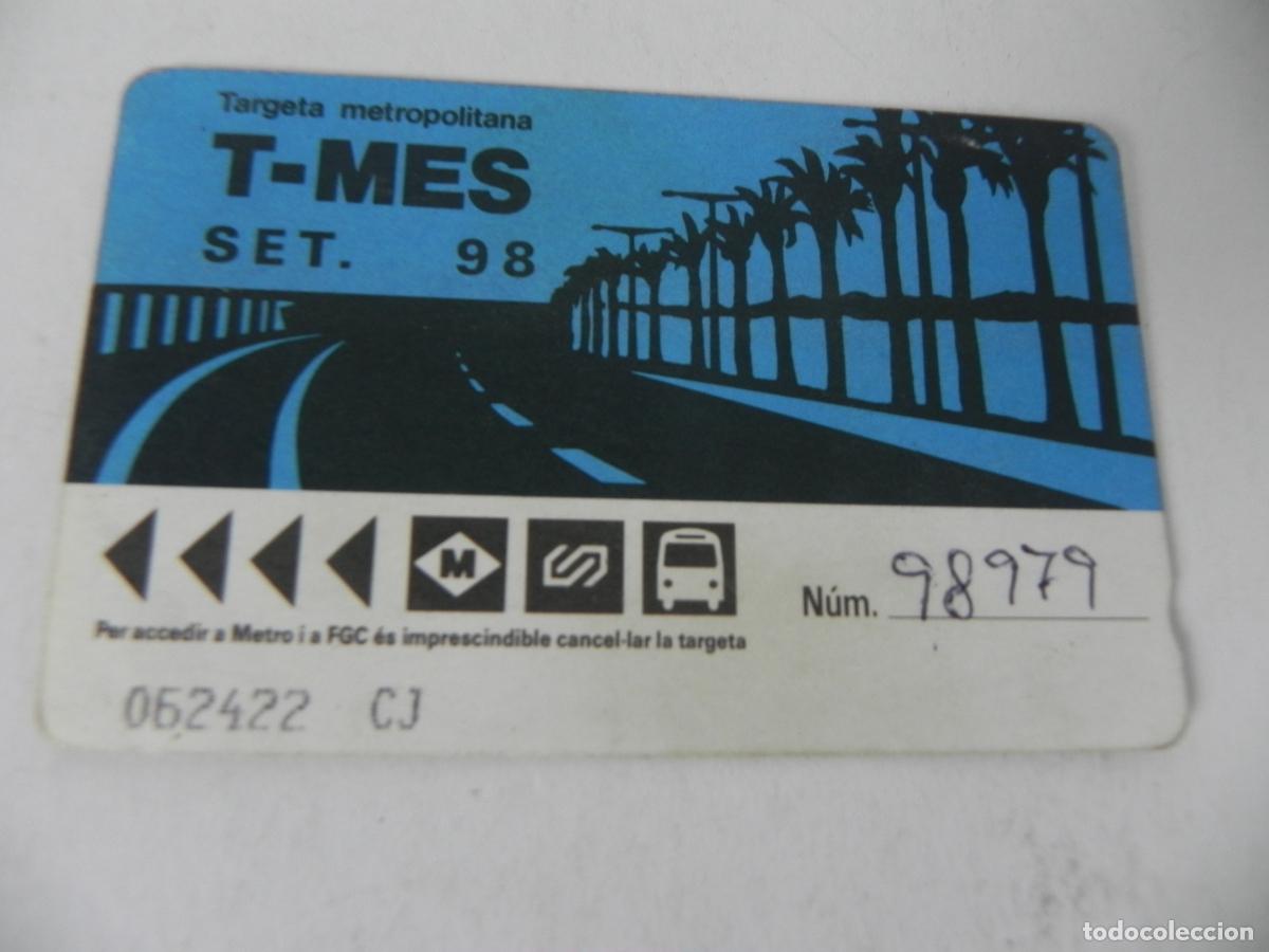 Coleccionismo Billetes de transporte: Antiguo billete transporte T-Mes Septiembre 1998. Tarjeta Metropolitana Barcelona