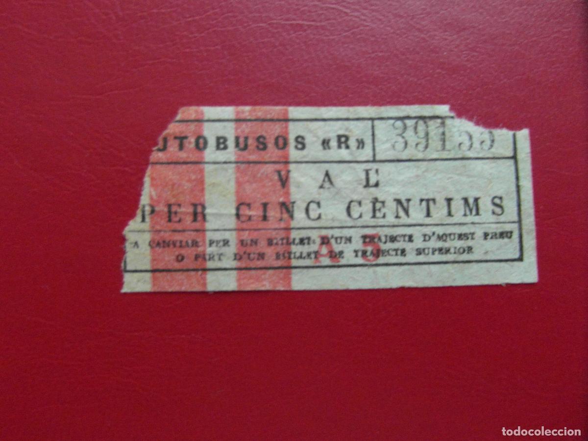 Coleccionismo Billetes de transporte: REF: BIT_GC_SINDI-01 - BILLETE - AUTOBUSES ROCA R 5 CENTIMS --- GUERRA CIVIL VALE SINDICATO CNT UGT