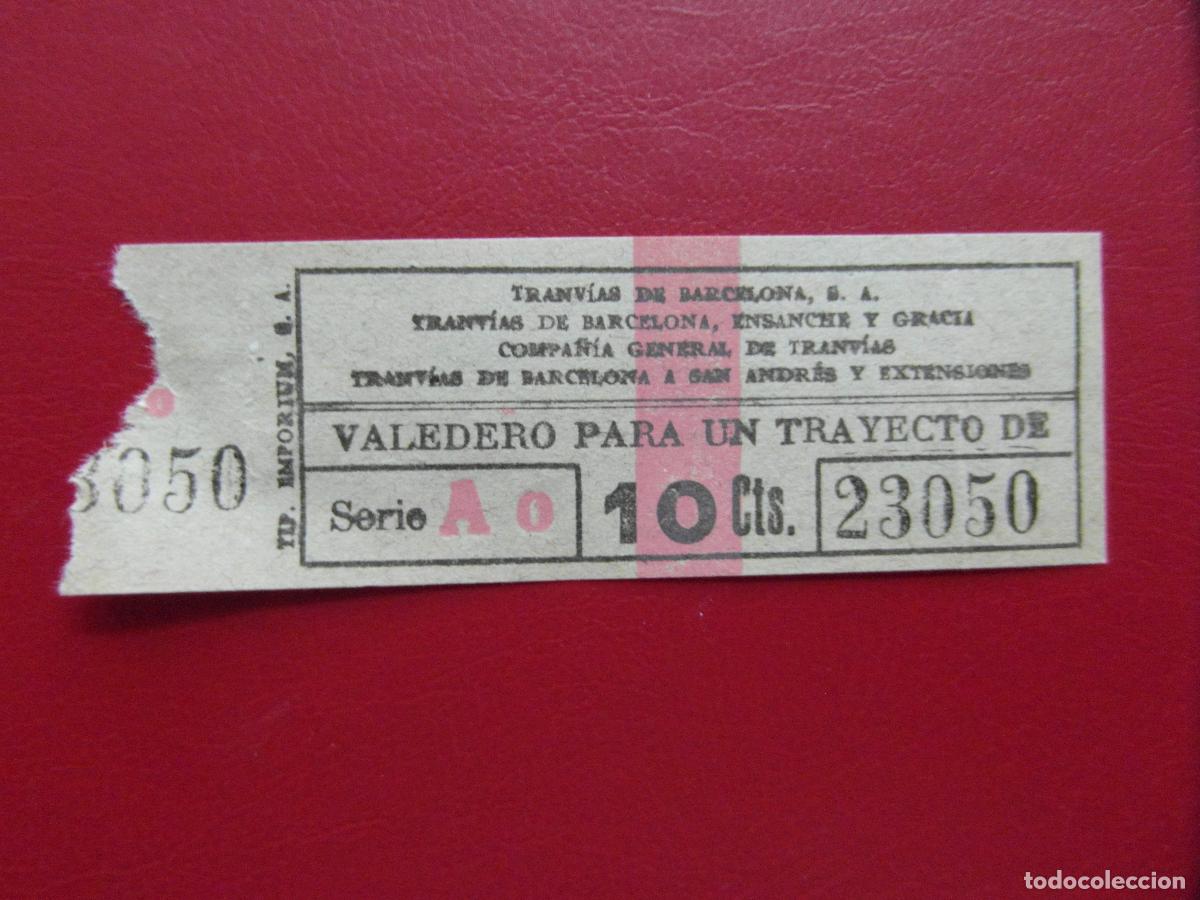 Coleccionismo Billetes de transporte: REF: BIT_GC_SINDI-01 - BILLETE TRANVIAS BARCELONA VALE 10 CENTIMOS ROSA PARA VARIAS COMPA&Ntilde;IAS