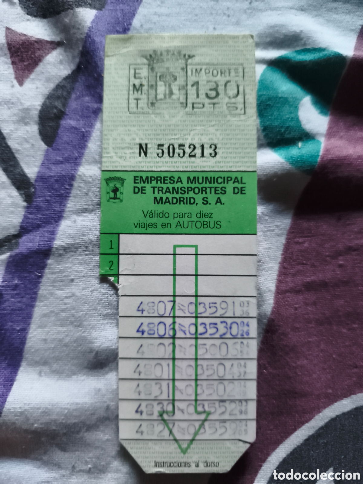 Coleccionismo Billetes de transporte: BONOBUS EMT 130 PESERAS. DOS VIAJES TODAVIA.