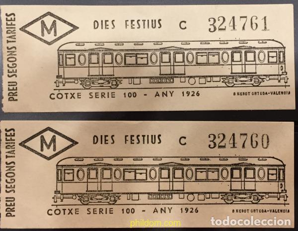 Coleccionismo Billetes de transporte: Tiquet, ticket, billete metro de Barcelona Cotxe serie 100 - a&ntilde;o 1926 DIES FESTIUS