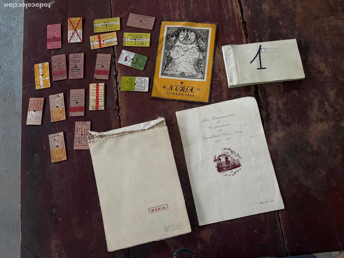 Coleccionismo Billetes de transporte: antiguos billetes tickets ferrocarril tren transporte cremallera nuria ribas queralps caralps